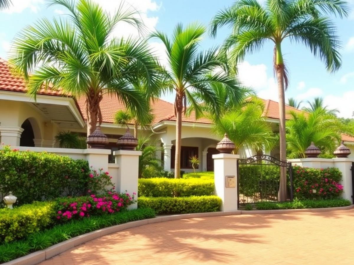 Landscaped residential compound